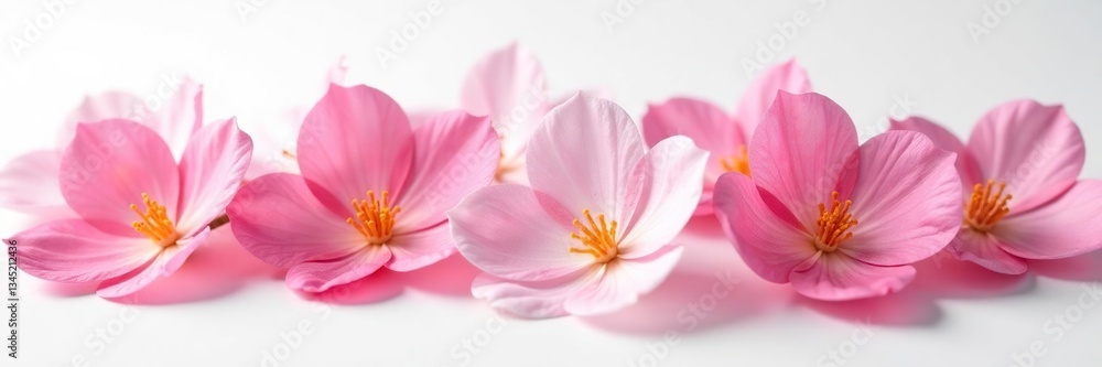 delicate petals unfolding on a pure white surface, white background, floral delicate petals unfolding on a pure white surface, white background, floral