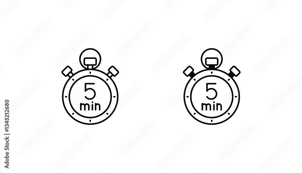 Fototapeta premium 5 Minute icon design with white background stock illustration