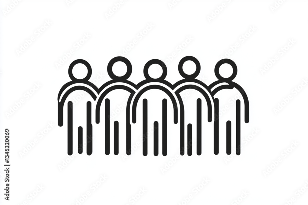 Iconic representation of a group of five individuals Iconic representation of a group of five individuals