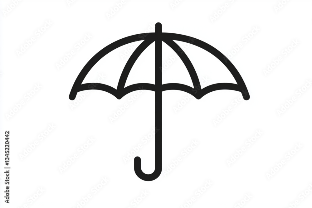 Illustration of a simple black umbrella on white background Illustration of a simple black umbrella on white background