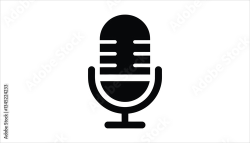 Vintage Microphone Icon for Podcasting and Music.