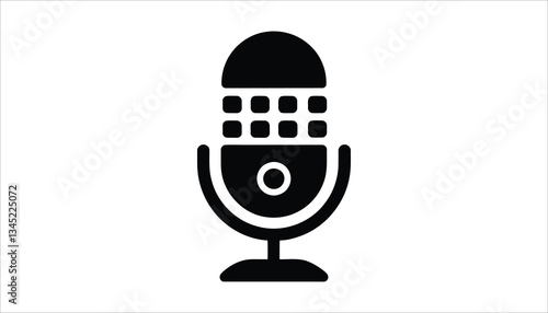 Vintage Microphone Icon for Podcasting and Music.