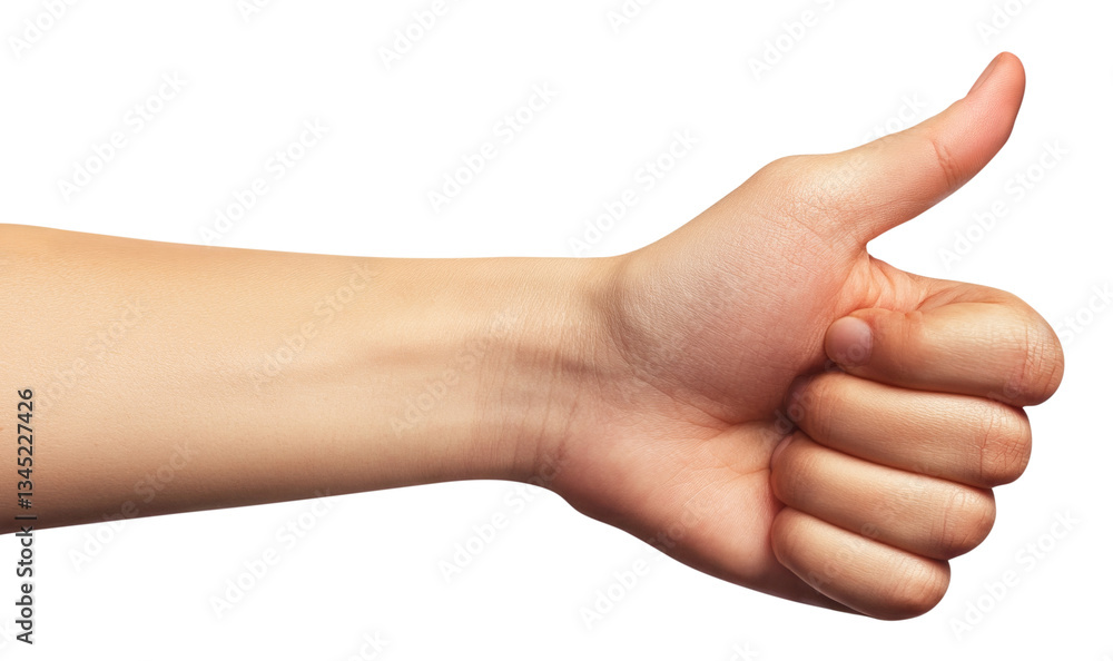 Hand zeigt Daumen hoch, freigestellt auf transparentem Hintergrund. Hand zeigt Daumen hoch, freigestellt auf transparentem Hintergrund.