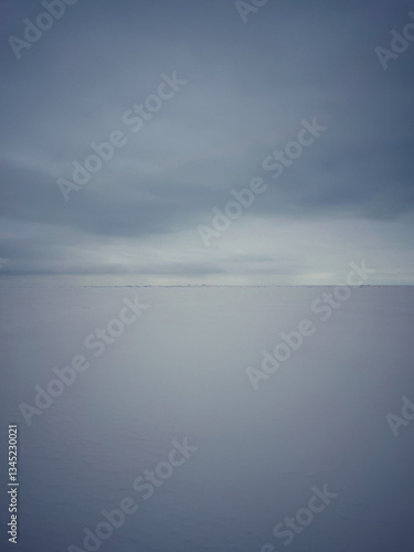Ice and snow on the Great Lakes in winter