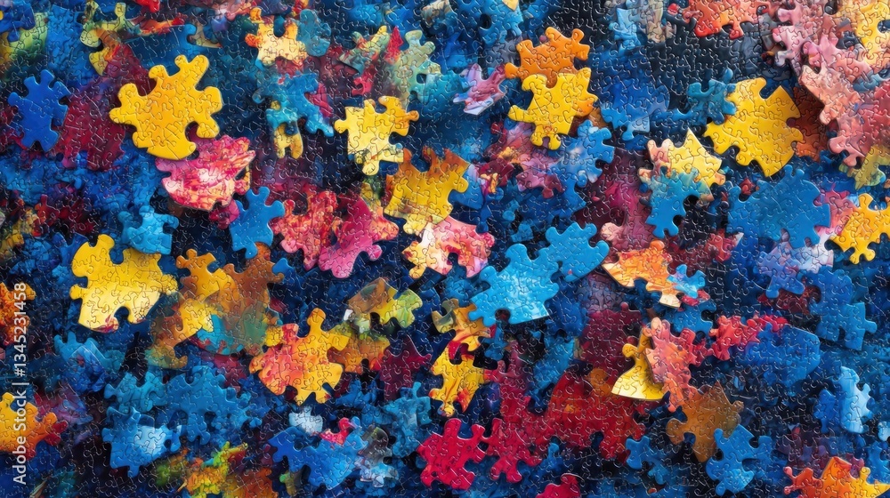 A Colorful Puzzle: Abstract Art in Jigsaw Pieces A Colorful Puzzle: Abstract Art in Jigsaw Pieces
