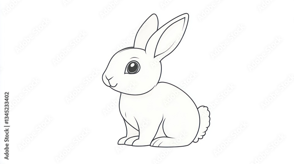 Obraz premium Cute cartoon rabbit coloring page