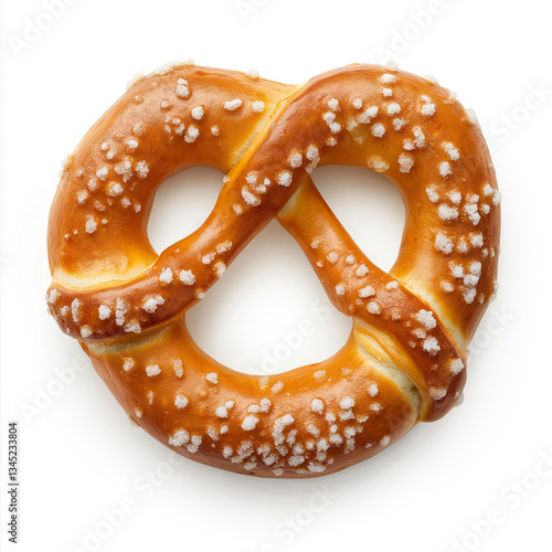 mini salted pretzel, Isolated on white Background.