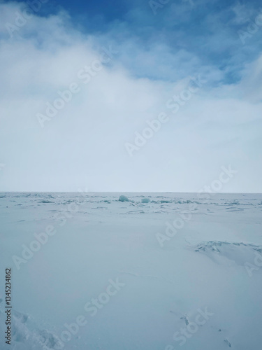 Ice and snow on the Great Lakes in winter