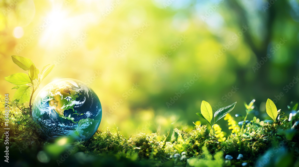 Captures the essence of Earth Day by showcasing the global commitment to environmental protection, sustainability Captures the essence of Earth Day by showcasing the global commitment to environmental protection, sustainability