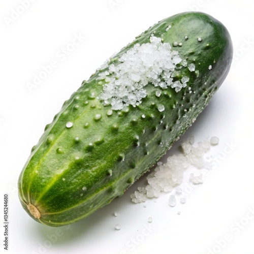 Salted Cucumber isolated on white background.