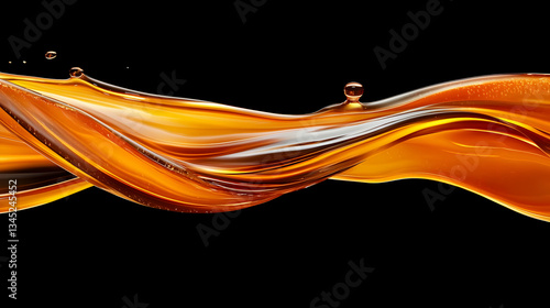 Abstract Golden Liquid Splash