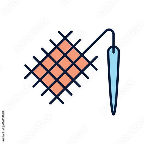 Cross stitch Vector icon