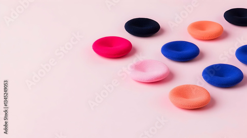 Colorful Blood Cells On Pink Background