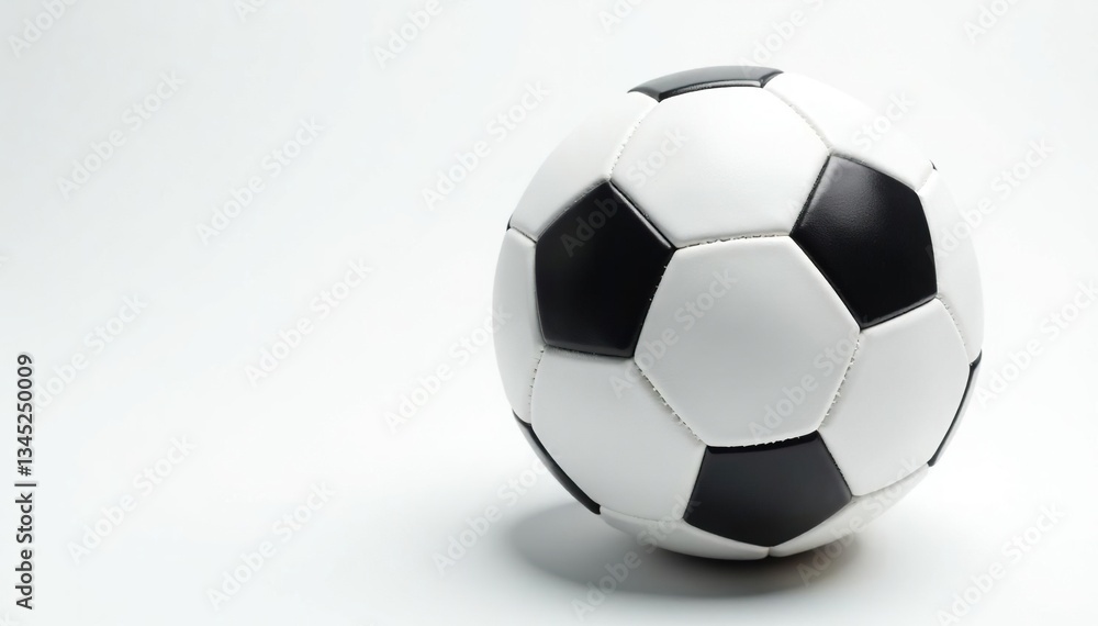 Naklejka premium Close-up of pristine white football against pure white background, athletic, white, sports