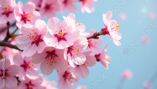 Wallpaper Mural Delicate pink sakura blossoms in full bloom, forming a repeating pattern , pink, japanese Torontodigital.ca