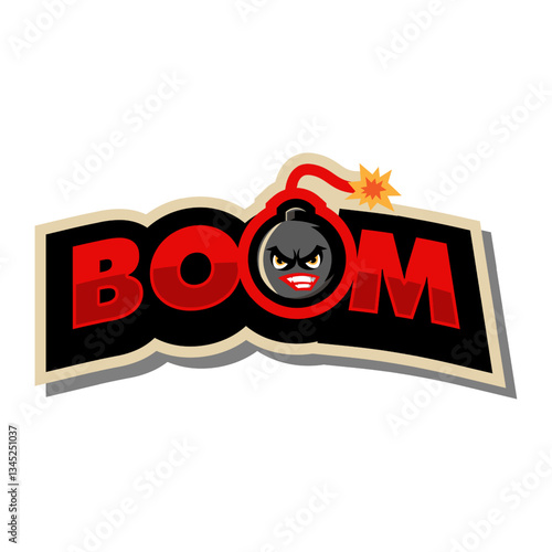 angry bomb mascot logo