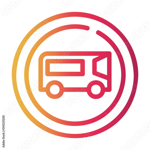 bus station Line Gradient Icon
