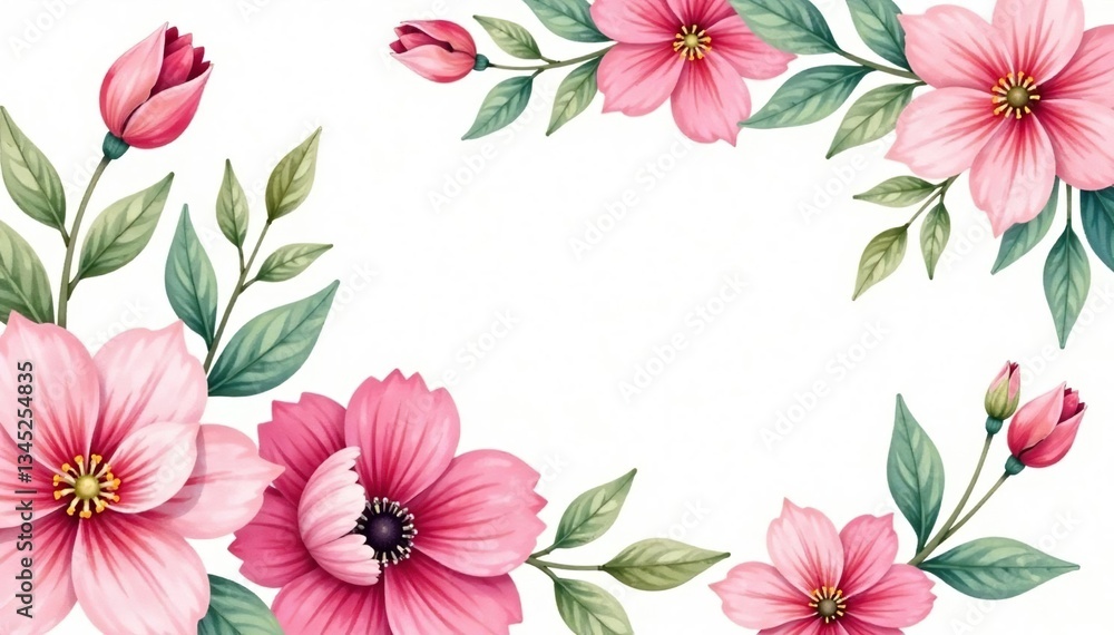 Fototapeta premium Delicate watercolor floral pattern, perfect for spring flyers , graphic, advertising