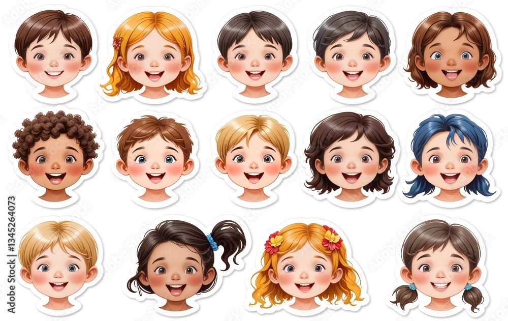 Children's face background image, character sticker, cute style, person, banner texture Children's face background image, character sticker, cute style, person, banner texture