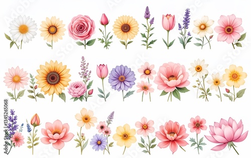 Flower plant background image, leaves, natural seasons, banner texture