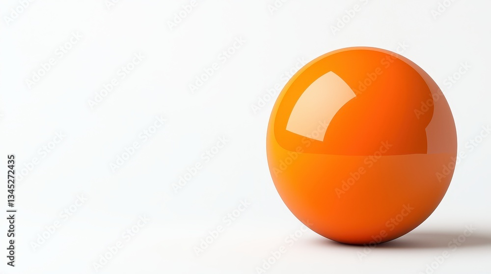 A single, glossy orange ball sits against a stark white background. A single, glossy orange ball sits against a stark white background.