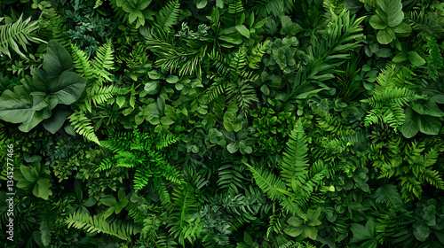 Dense Green Leaf Wall Decor