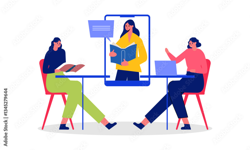 Online learning concept vector illustration Online learning concept vector illustration