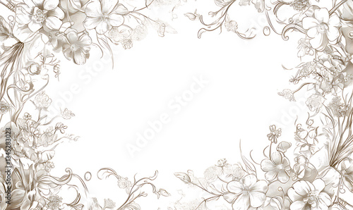 Wallpaper Mural Creative 2D Doodle Floral Illustrations on White Background Torontodigital.ca