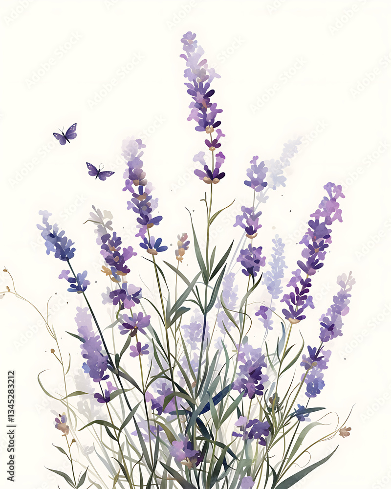 Fototapeta premium Creative 2D Doodle Floral Illustrations on White Background