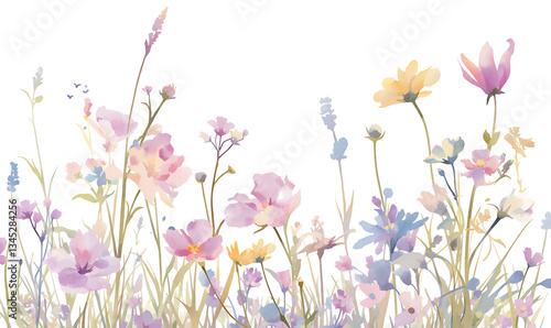 Creative 2D Doodle Floral Illustrations on White Background