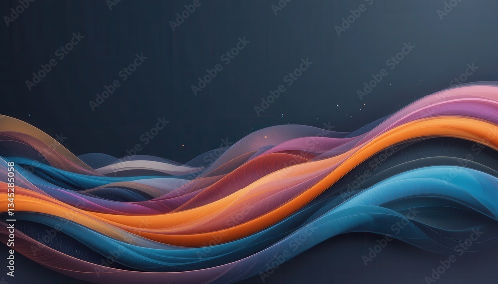 Fototapeta premium Dynamic color waves abstract art digital space graphic design modern aesthetic