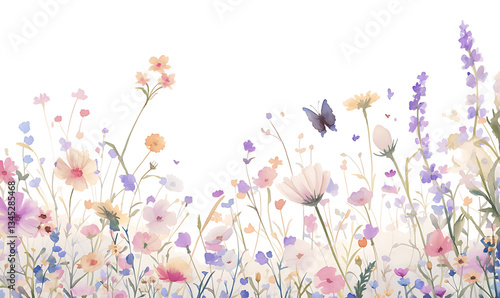 Creative 2D Doodle Floral Illustrations on White Background