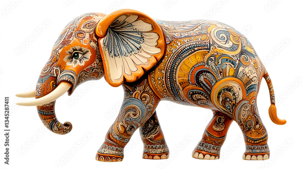 Obraz premium multicolor painting art elephant Figurine home decoration.ai generative