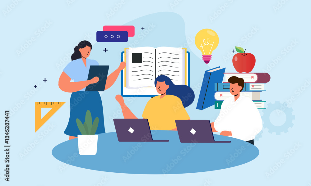 Online learning concept vector illustration Online learning concept vector illustration