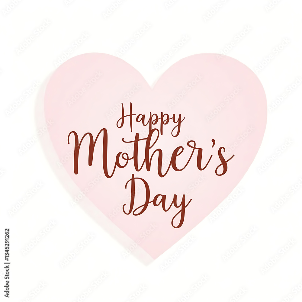 Elegant Mother's Day Greeting Card Pink Heart Handwritten Calligraphy Soft Pastel Background Minimalist Design Romantic Aesthetic Sentimental Message Elegant Mother's Day Greeting Card Pink Heart Handwritten Calligraphy Soft Pastel Background Minimalist Design Romantic Aesthetic Sentimental Message