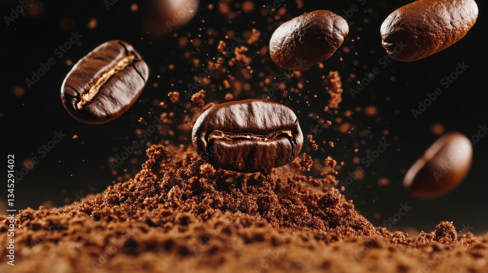 Captivating Coffee Bean Cascade Use for Coffee Promotion, Brand Building, or Design Captivating Coffee Bean Cascade Use for Coffee Promotion, Brand Building, or Design