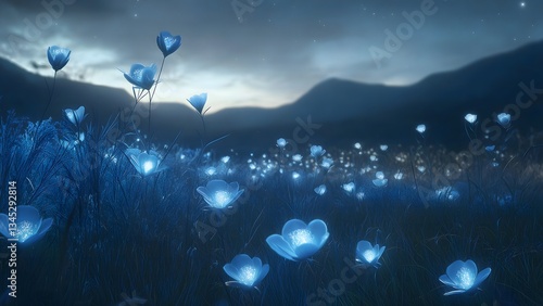 Liquid sky patterns with blue light and underwater bubbles