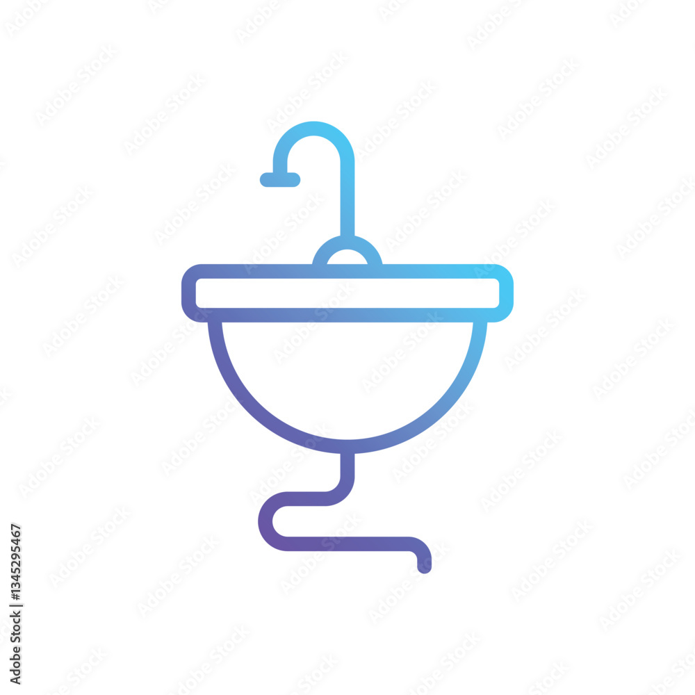 Washbasin Vector icon Washbasin Vector icon