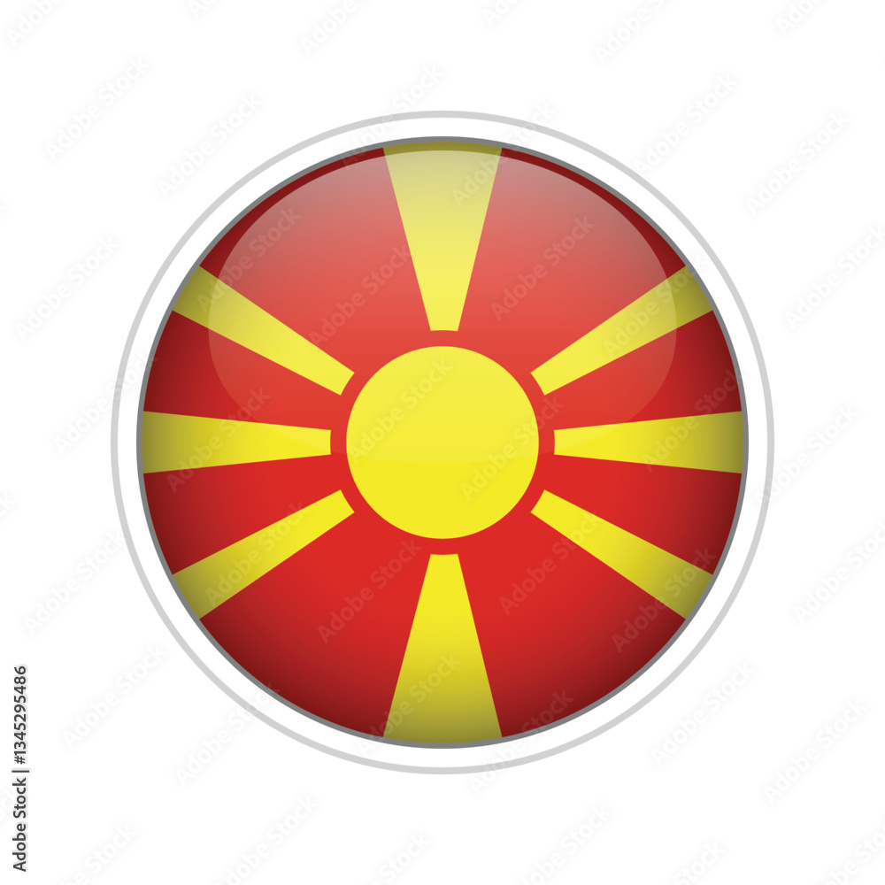 Obraz premium North Macedonia Flag Sphere Vector