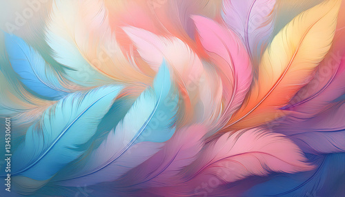 pastel colour feather abstract background