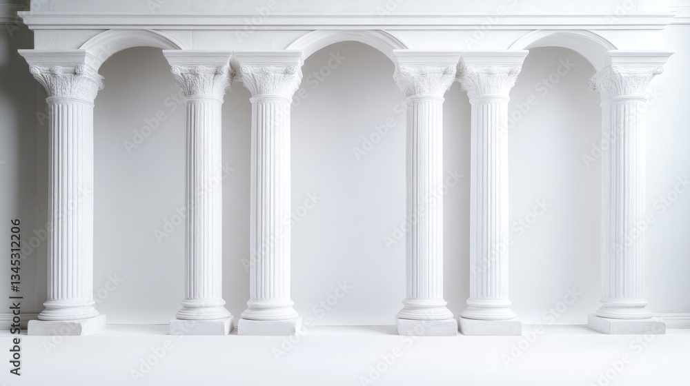 Fototapeta premium Elegant classical colonnade, light and airy