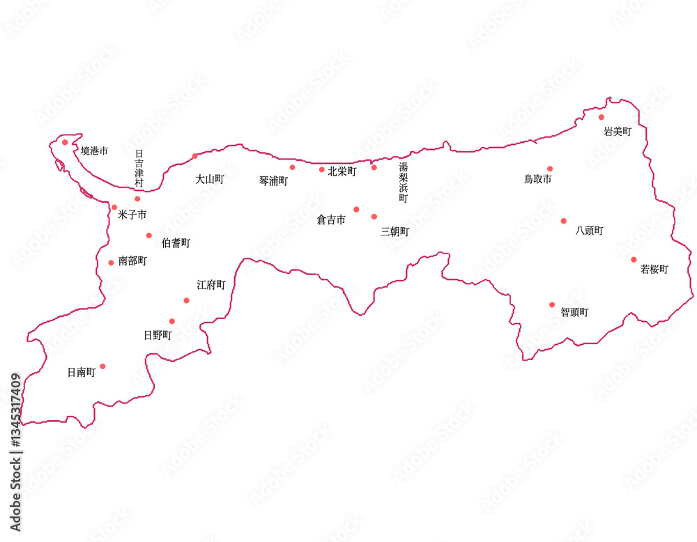 鳥取県 地図 白 斑点 イラスト 鳥取県 地図 白 斑点 イラスト