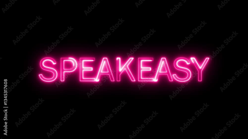 speakeasy neon sign glowing against a black background. speakeasy glowing light animation.
speakeasy neon sign glowing against a black background. speakeasy glowing light animation.
