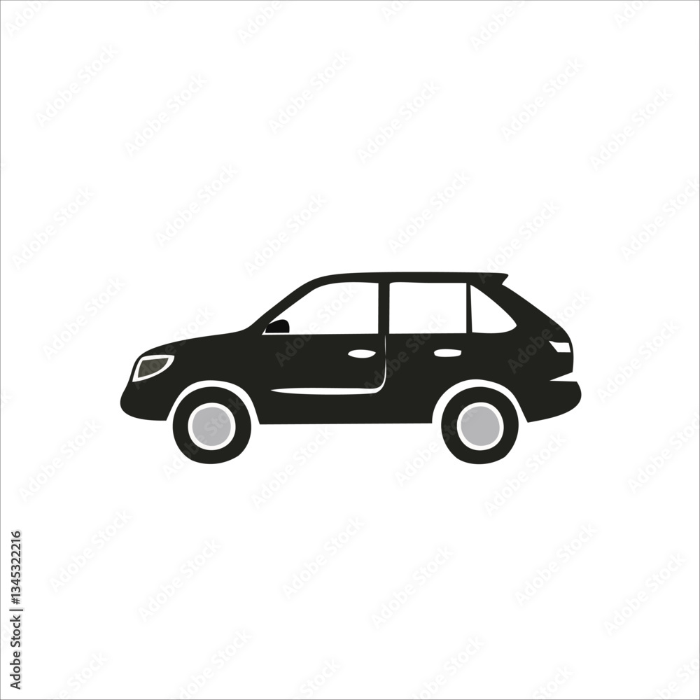 Black SUV car icon symbol with vector illustration Black SUV car icon symbol with vector illustration
