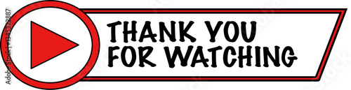 Vector ‘Thank You for Watching’ graphic with a red play button, modern typography. Free Download Vector ‘Thank You for Watching’ graphic with a red play button, modern typography. - GFXLoad