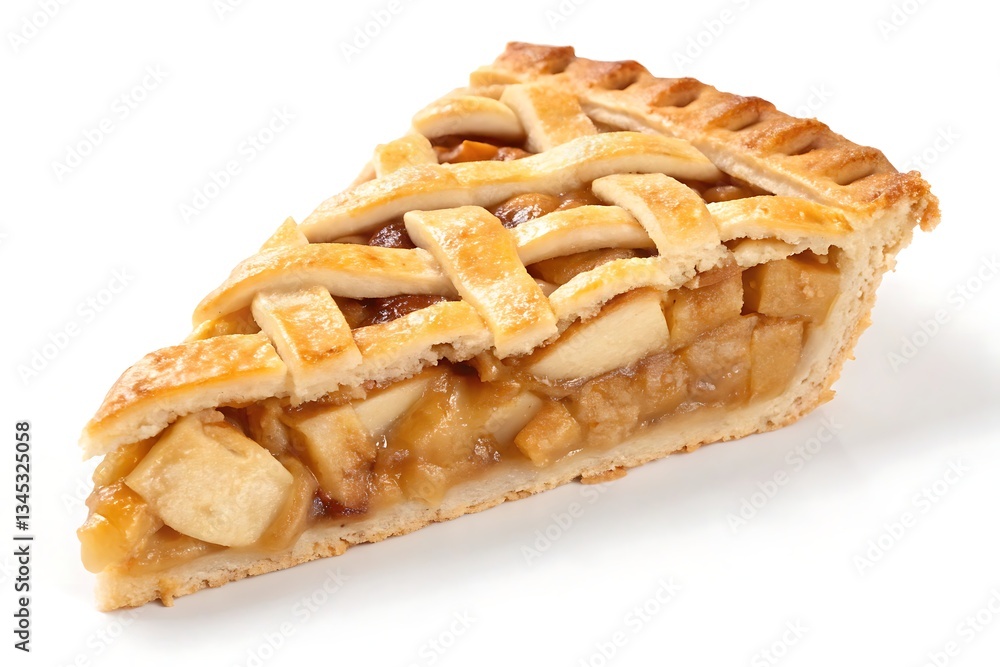 Slice of apple pie isolated on white background Slice of apple pie isolated on white background