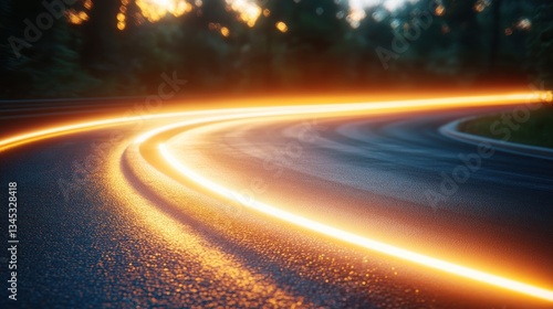 Neon orange abstract motion, sleek glowing streaks, dark background, minimalist design, high-speed effect, futuristic light trails, dynamic lines, intense contrast, energetic visual flow