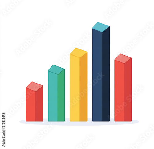 Free Download Simple flat color vector art of an upward bar graph on a white background. - GFXLoad
