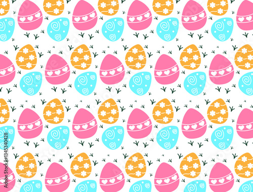 Patrón de huevos de pascua de colores.