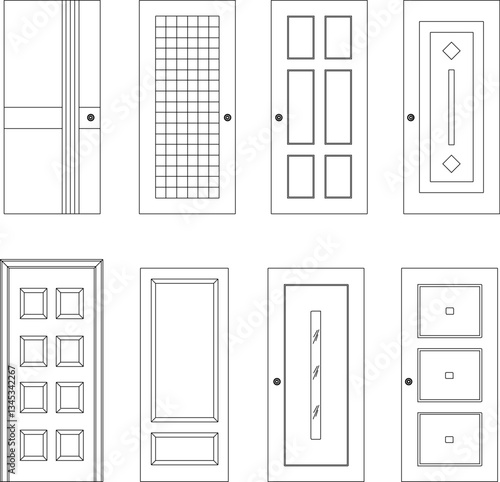 vector sketch illustration silhouette design detail door classic vintage abstract modern